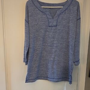 Talbots Heathered Blue Knit Top